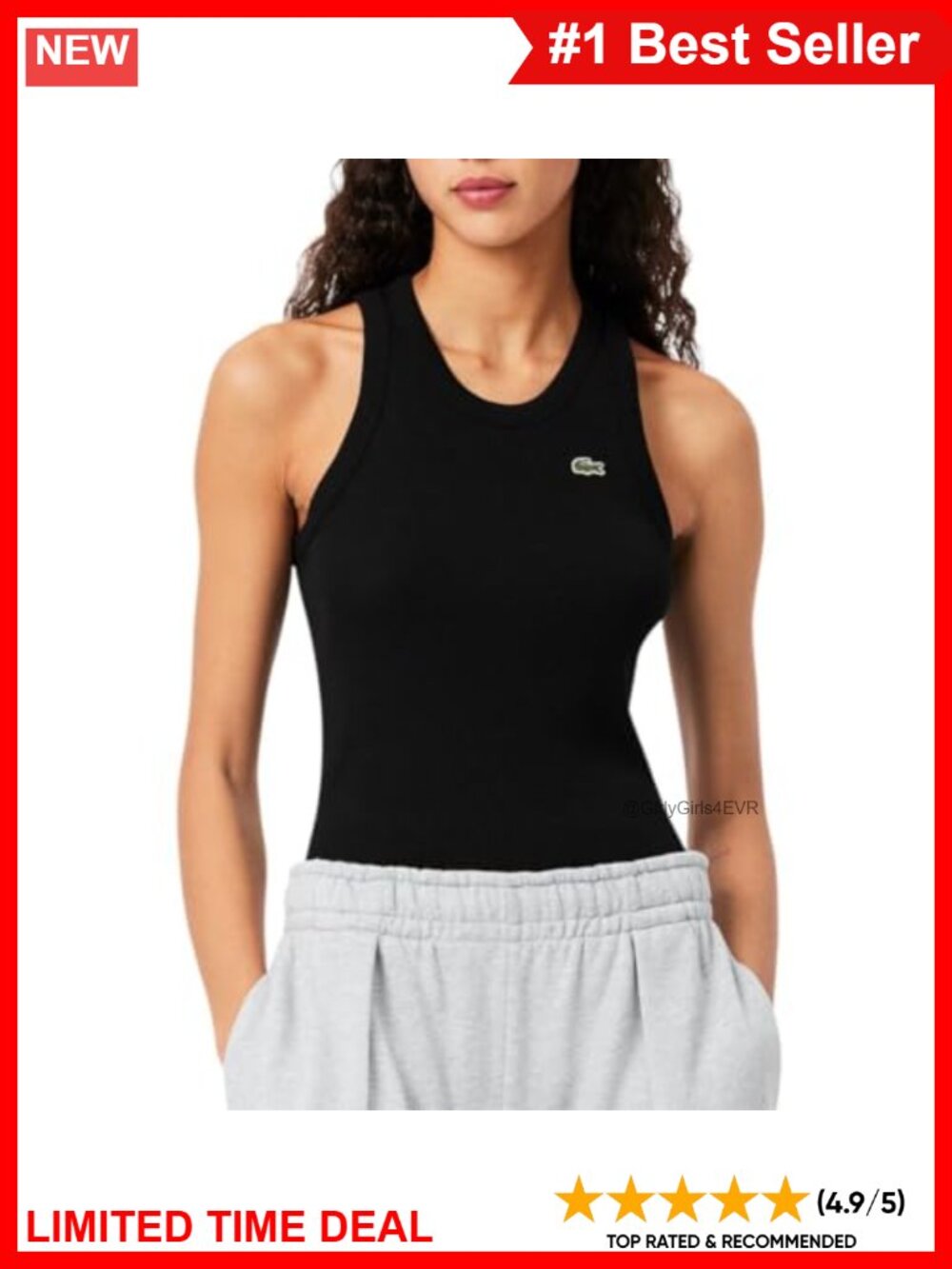 Lacoste Slim Fit Ribbed Tank Top Organic Cotton Sleeveless